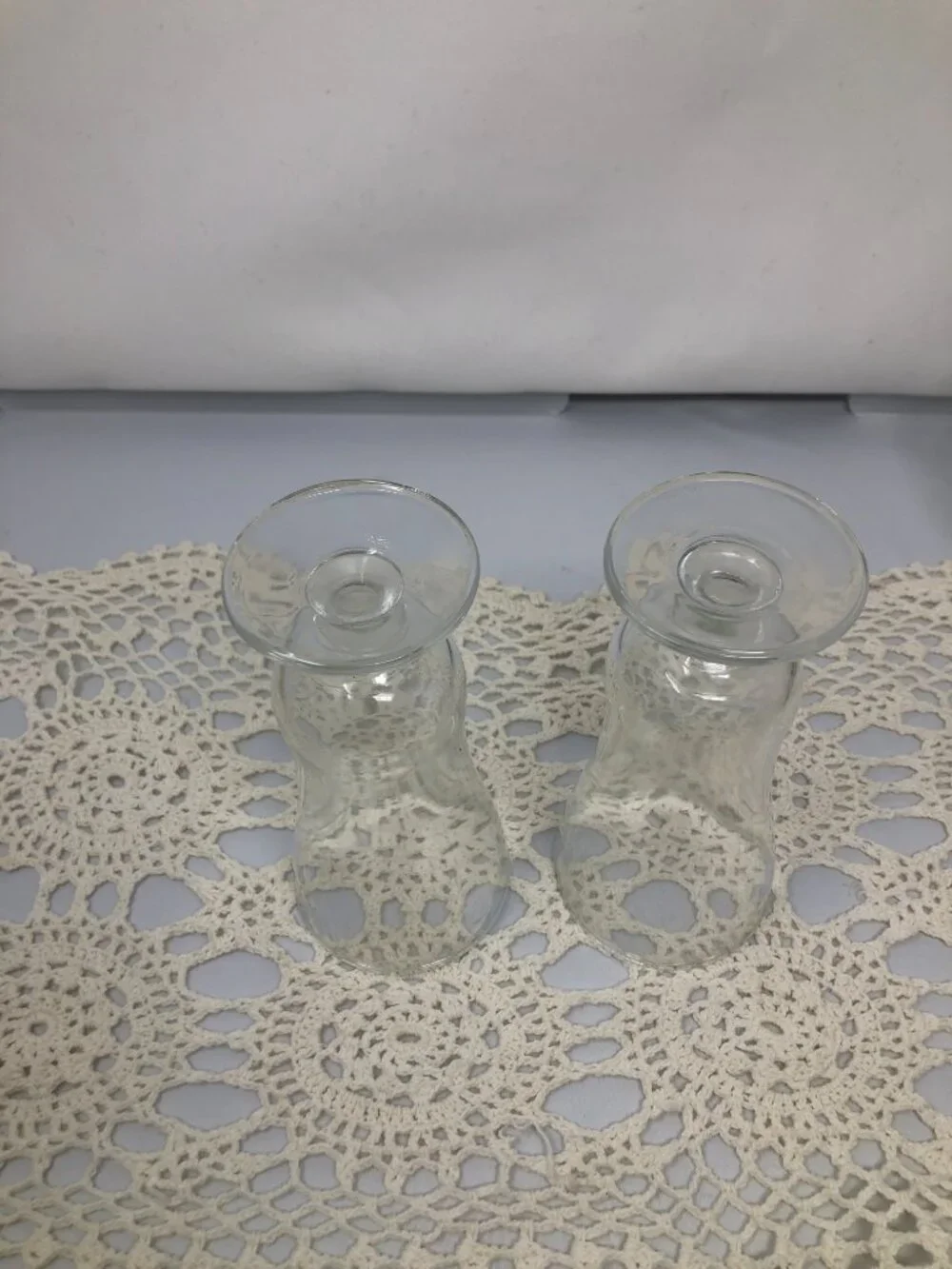 Vintage Clear Footed Wine Glass Goblets – Set of 2